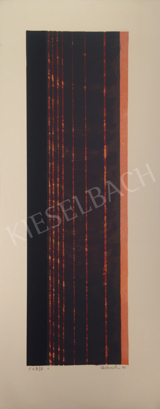 For sale  Unknown Artist with Oestreich Signature - Black Red Composition, 1998 's painting