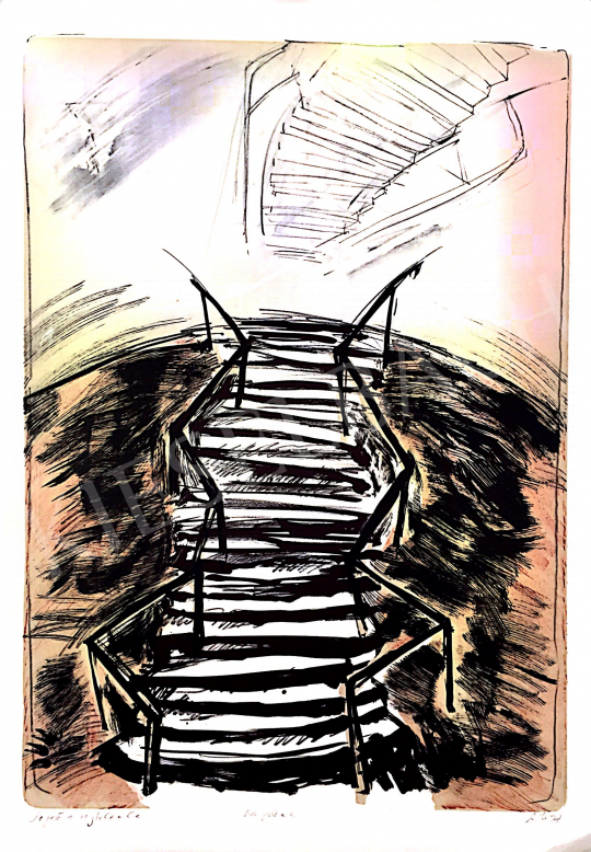 Eladó  Sinkó István - Lépcső a végtelenbe, 1997 festménye