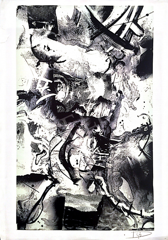 Dús, László - Black and Grey Composition painting