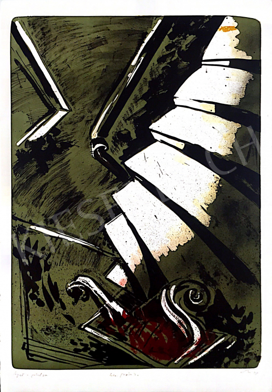 Eladó  Sinkó István - Lépcső-pokolba, 1997 festménye