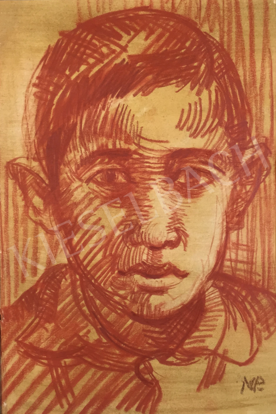 Eladó  Mizser Pál - Fiú portré festménye