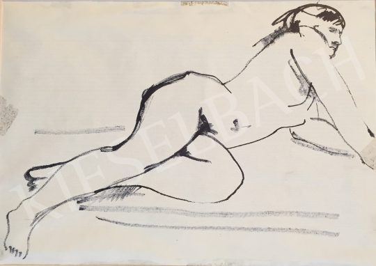 For sale  Mizser, Pál - Lying Female Nude 's painting