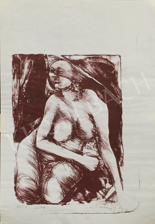 For sale  Molnár, Dénes - Sitting Female Nude 's painting