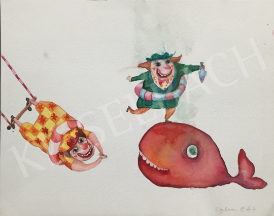 For sale  Szalma, Edit - Clowns with a Whale 's painting