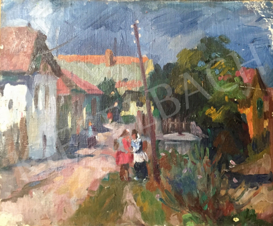Eladó  Szecsődi Klára (Szecsődi Mártonné) - Falu, 1950 körül festménye