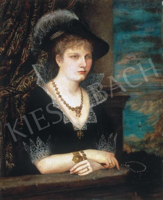 Ismeretlen osztrák festő, 19. század vége - Kalapos hölgy | 7. Aukció aukció / 123 tétel