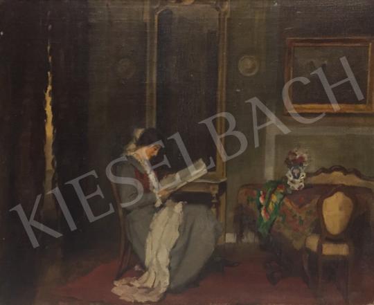 For sale Krusnyák, Károly - Olvasó hölgy enteriőrben, 1922 's painting