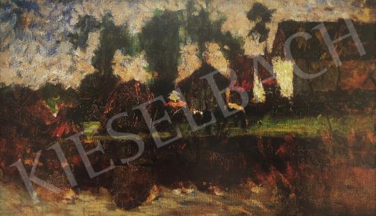  Koszta, József - Hungarian Farmyard. About 1920 painting