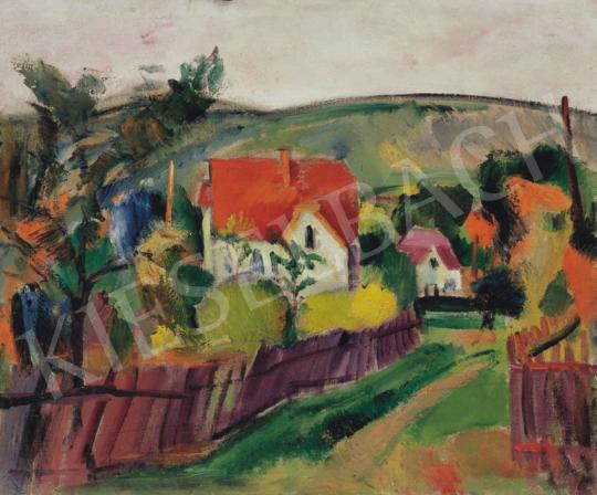  Márffy, Ödön - Village Scene. Early 1910's painting