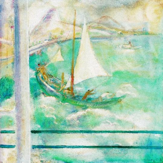  Márffy, Ödön - Sail-Boat. About 1930 painting