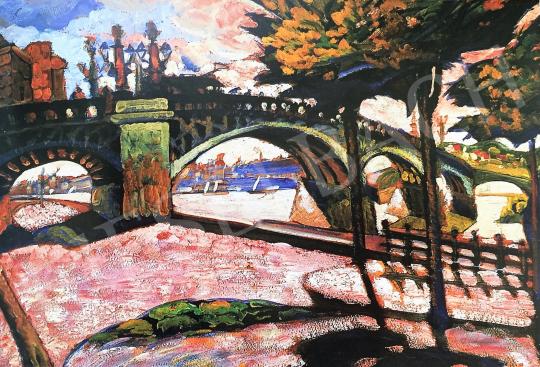  Scheiber, Hugó - The Bridge. Late 1910s painting
