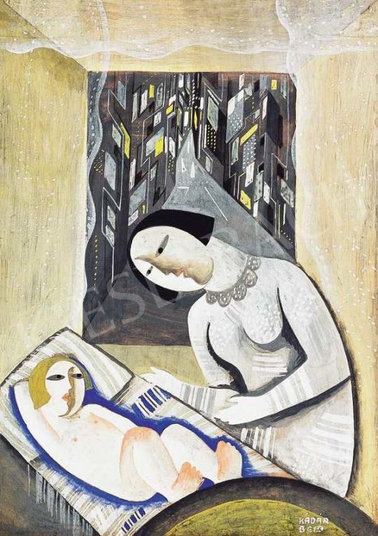  Kádár Béla - Városi Madonna (Anya gyerekével), korai 1920-as évek festménye