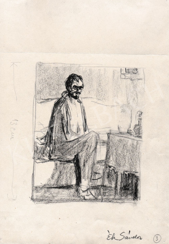 Eladó  Ék Sándor - Kanapén ülő férfi festménye