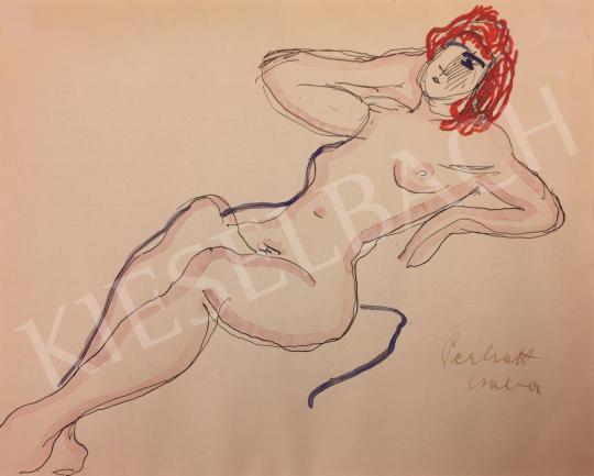  Perlrott Csaba, Vilmos - Lying Female Nude painting