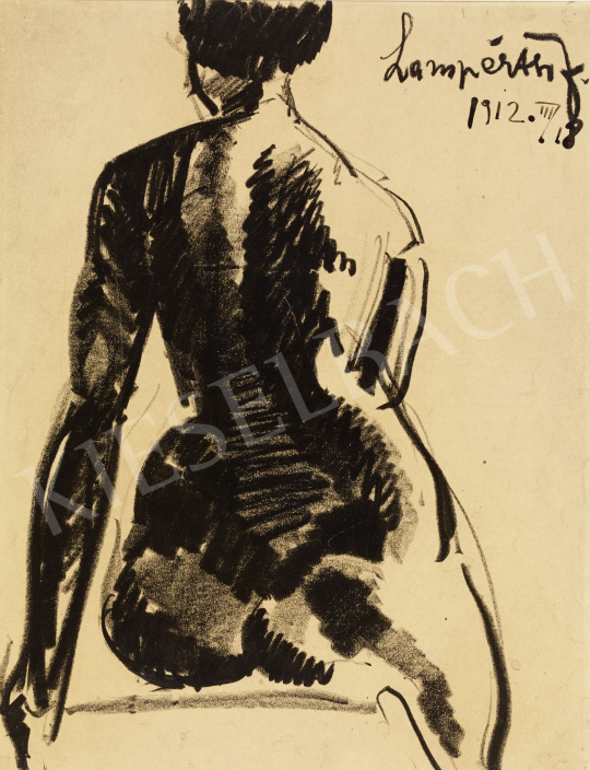  Nemes Lampérth József - Ülő női akt, 1912 festménye