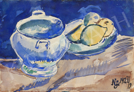  Nemes Lampérth, József - Still Life with Lemons I., 1912 painting