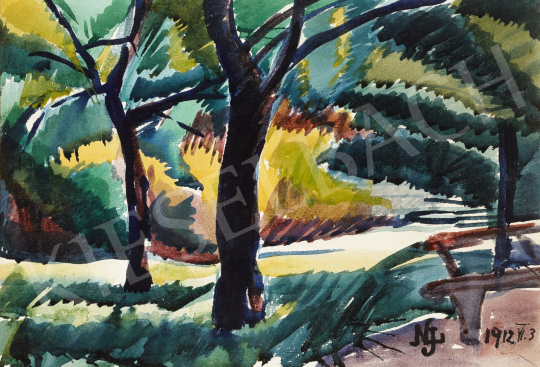  Nemes Lampérth, József - City Park in Budapest, 1912 painting