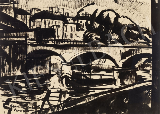  Nemes Lampérth, József - Parisian Bridge, 1913 painting