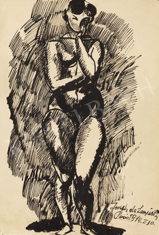  Nemes Lampérth, József - Female Nude, 1914 painting