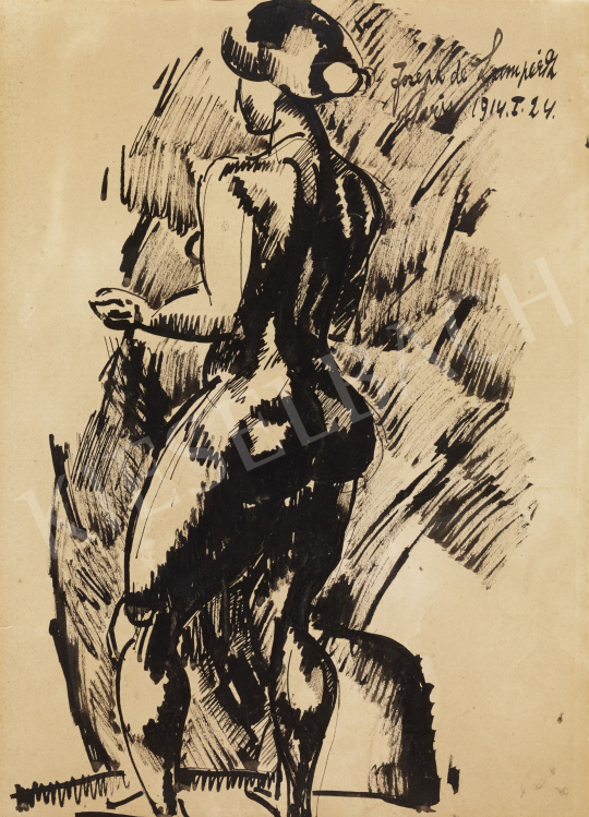  Nemes Lampérth, József - Female Nude Standing, 1914 painting