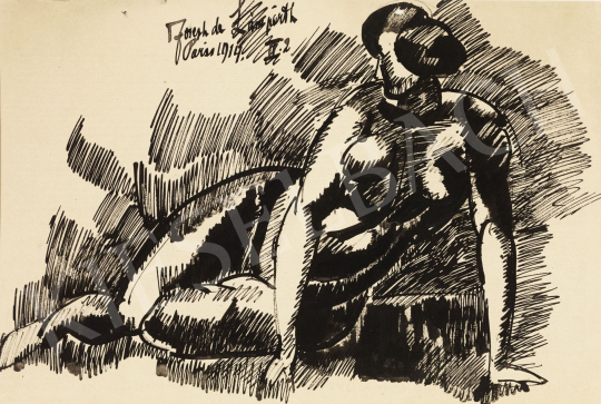  Nemes Lampérth, József - Female Nude, 1914 painting
