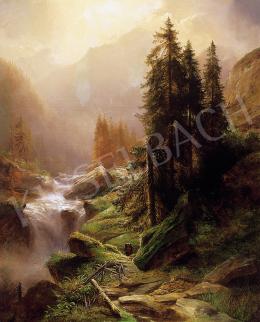 Zimmerman, Albert - Romantic landscape with a hunter 