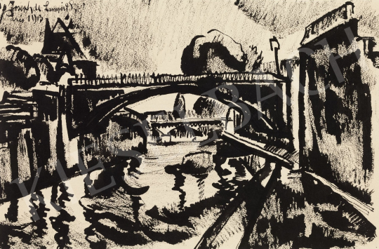  Nemes Lampérth, József - Bridge on Seine (Pont-Neuf), 1913 painting