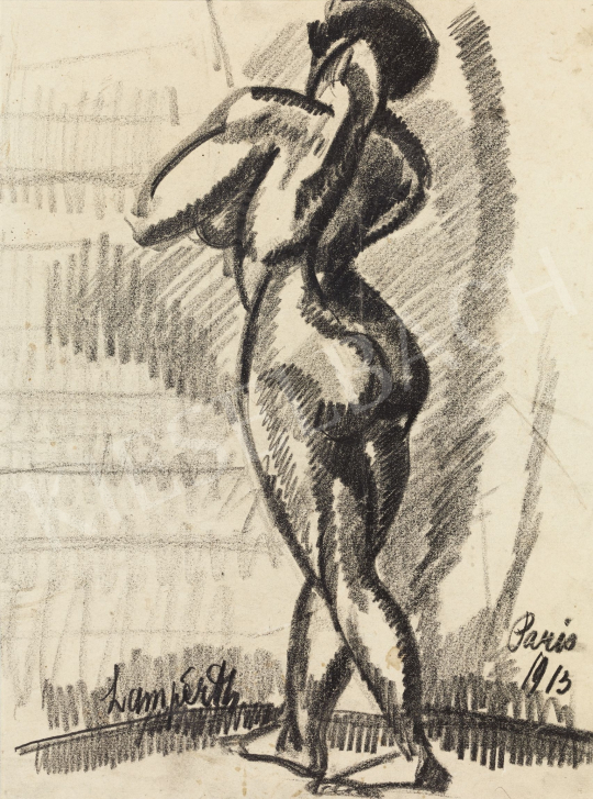  Nemes Lampérth, József - Study of a Female Nude, 1913 painting