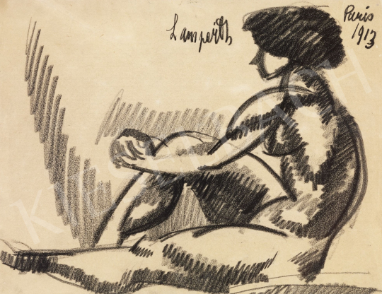  Nemes Lampérth, József - Nude Sitting, 1913 painting