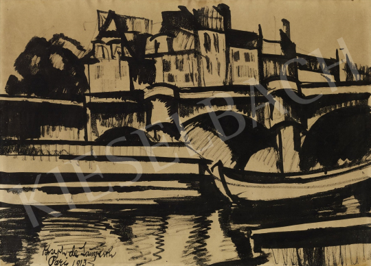  Nemes Lampérth, József - View of Paris with Seine Bridge painting