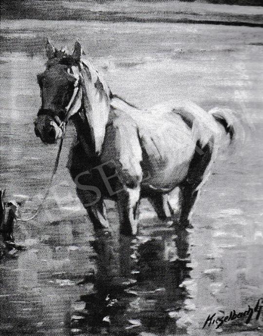  Kieselbach Géza - Ló a vízben, 1935-1949 festménye