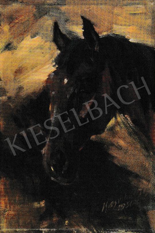  Kieselbach Géza - Lófej, 1956 festménye