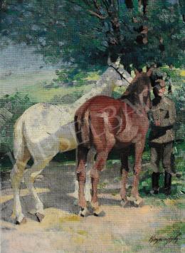  Kieselbach, Géza - Soldier with Horses, 1920-1930 