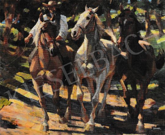  Kieselbach, Géza - Horses, 1945 painting