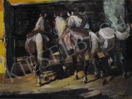  Kieselbach, Géza - Horses at the Centrál Theatre, 1955 