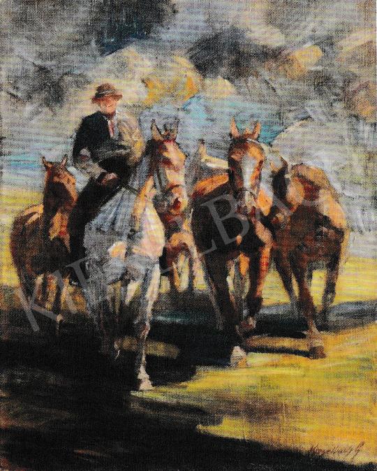  Kieselbach Géza - Lovaglás, 1930 festménye
