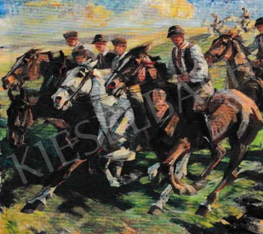  Kieselbach Géza - Lovasok, 1949 festménye