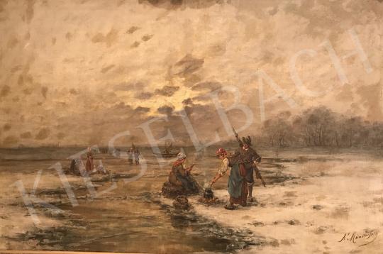 For sale F. Münsterfeld, end of the 19th century - Fishing 's painting