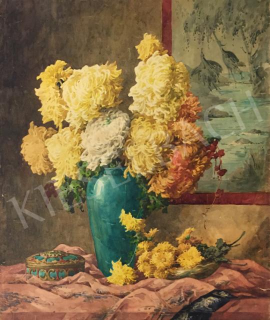  Komáromi-Kacz, Endréné (Kiss, Sarolta) - Flower Still-Life with Bonbonist painting