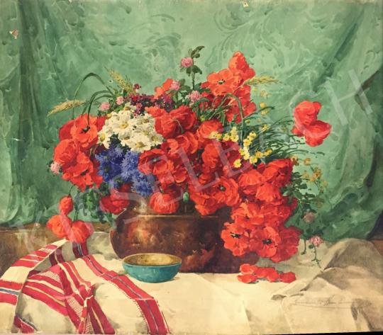 For sale  Komáromi-Kacz, Endréné (Kiss, Sarolta) - Flower Still-Life with Poppies 's painting