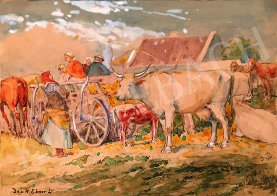 Deák Ébner, Lajos - Village scene painting