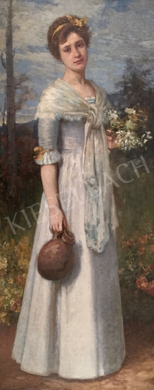  Stein János Gábor - Kékszemű fiatal lány (A tavasz allegóriája) festménye