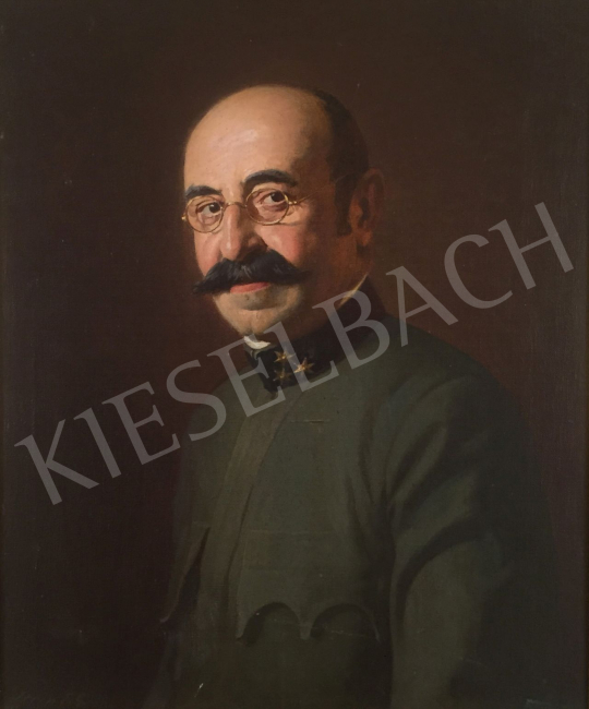  Stein János Gábor - Szemüveges férfi portréja festménye