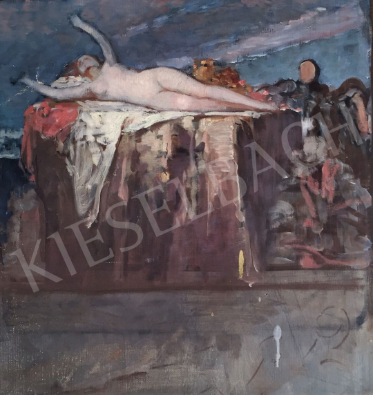  Stein, János Gábor - Lying Female Nude on the Stone Altar painting