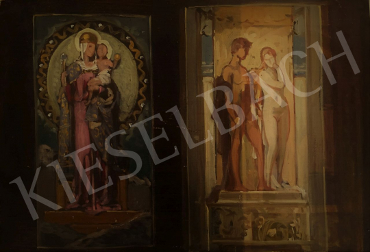  Stein János Gábor - Mária a kisdeddel és Mars és Vénusz (vázlat) festménye