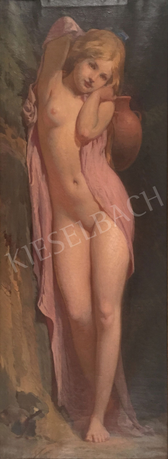  Stein János Gábor - Szőke hajú nő korsóval festménye