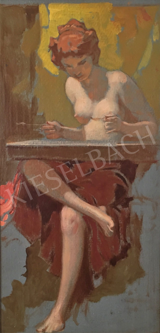  Stein, János Gábor - Female Nude at the Table painting