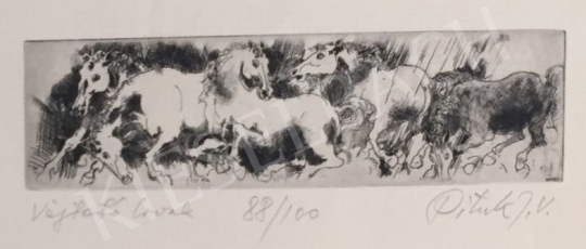Eladó Pituk József - Vágtató lovak festménye