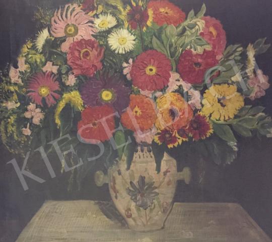  Vörös, Géza - Still Life of Flowers, 1934 painting