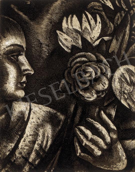 Uitz Béla - Nő rózsákkal | 7. Aukció aukció / 202 tétel